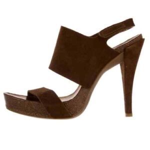 Pedro Garcia 'Pixie' Brown Suede Slingback Heels